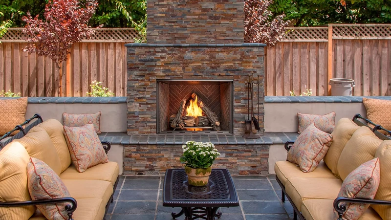 Courtyard Outdoor Gas Fireplace